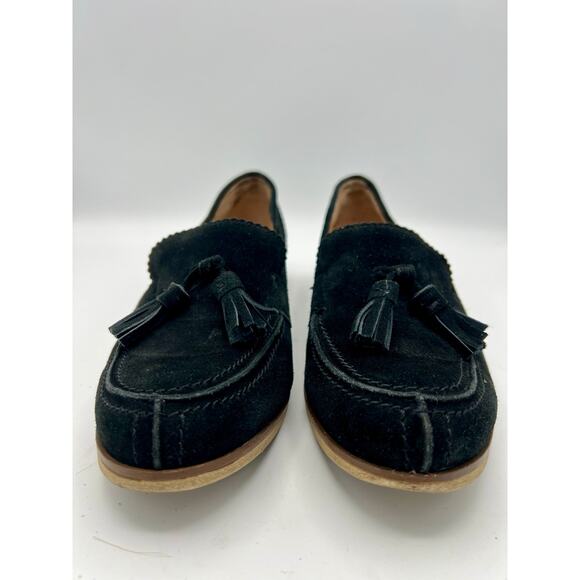 Franco Sarto Suede Loafer Womens 8.5 Black Tassel Dark Academia Preppy Corpcore - Picture 2 of 10